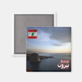 zLB007 BEIRUT sunset, Lebanon，アジア，冷蔵庫 マグネット (正面/裏面)
