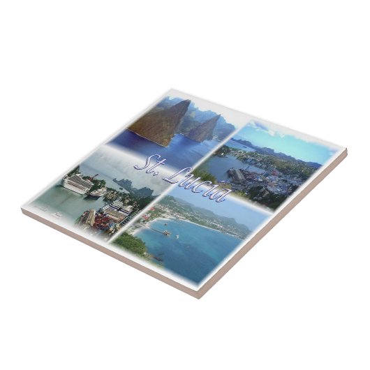 zLC003 SAINT LUCIA，モザイク，アメリカ， タイル (側面)