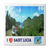 zLC004 SAINT LUCIA I Love,アメリカ, タイル (正面)