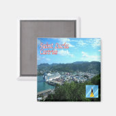 zLC007 CASTRIES, Saint Lucia，アメリカ，冷蔵庫 マグネット (正面/裏面)
