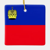zLI001リヒテンシュタイン国旗， セラミックオーナメント (正面)
