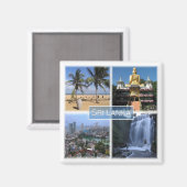 zLK004 SRI LANKAモザイク，アジア，冷蔵庫 マグネット (正面/裏面)
