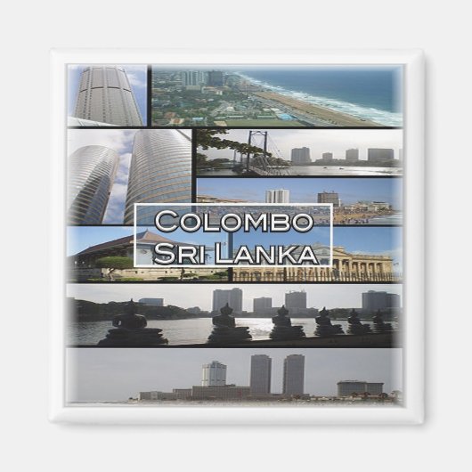 zLK005 COLOMBO,スリランカ,アジア,冷蔵庫 マグネット (正面)