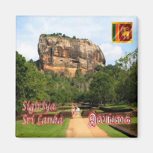 zLK007 SIGIRIYA ROCK FORTRESS，スリランカ，冷蔵庫 マグネット (正面)