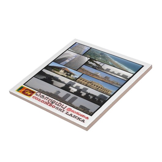 zLK012 COLOMBOコラージュ、スリランカ、アジア、 タイル (側面)