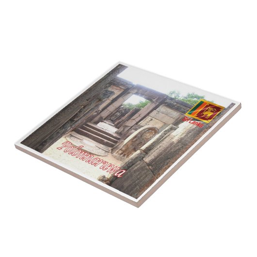 zLK020 TEMPLE Polonaruwa，スリランカ，アジア， タイル (側面)