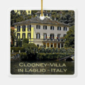 zLMD116 CLOONEY-VILLA Laglio Lake Como, セラミックオーナメント (裏面)