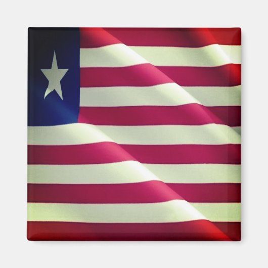 zLR002 LIBERIA、なびく国旗、アフリカ、冷蔵庫 マグネット (正面)