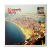 zLR004 MONROVIA，パノラマ，リベリア，アフリカ， タイル (正面)