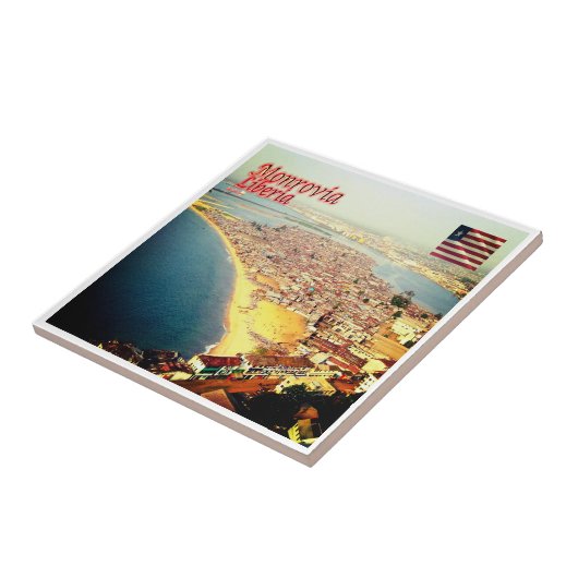 zLR004 MONROVIA，パノラマ，リベリア，アフリカ， タイル (側面)