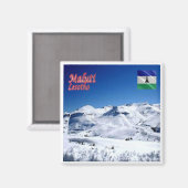 zLS007 MALUTI，雪，レソト，アフリカ，冷蔵庫 マグネット (正面/裏面)