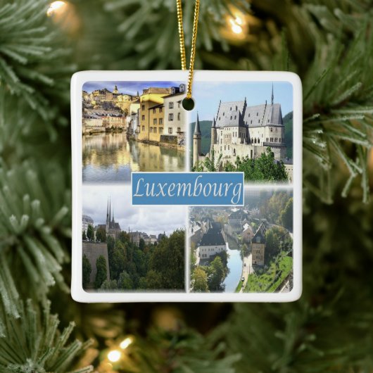 zLU003ルクセンブルク、 セラミックオーナメント (ツリー)