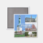 zLV004 RIGA, Republika of Latvia，ヨーロッパ，冷蔵庫 マグネット (正面/裏面)
