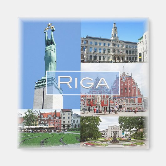 zLV004 RIGA, Republika of Latvia，ヨーロッパ，冷蔵庫 マグネット (正面)