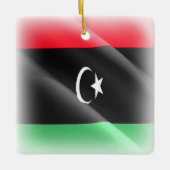 zLY002リビア、なびくレバノン国旗、アフリカ, セラミックオーナメント (正面)