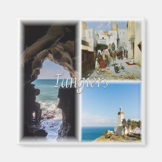 zMA013 TANGIERS，モザイク，モロッコ，アフリカ，冷蔵庫 マグネット (正面)
