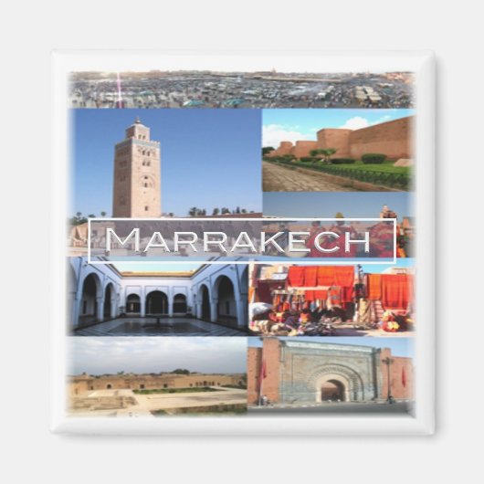 zMA015 MARRAKECH、モロッコ、アフリカ、冷蔵庫 マグネット (正面)
