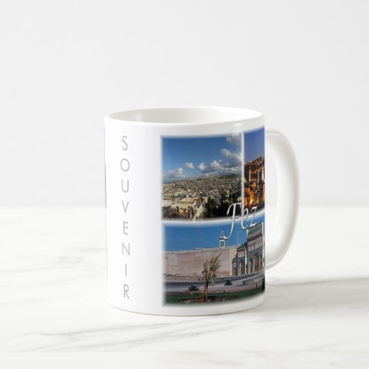 zMA016 FEZ，モザイク，モロッコ，アフリカ， コーヒーマグカップ (正面右)