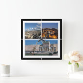 zMA016 FEZ，モザイク，モロッコ，アフリカ， スクエア壁時計 (ホーム)