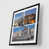 zMA016 FEZ，モザイク，モロッコ，アフリカ， スクエア壁時計 (傾斜)