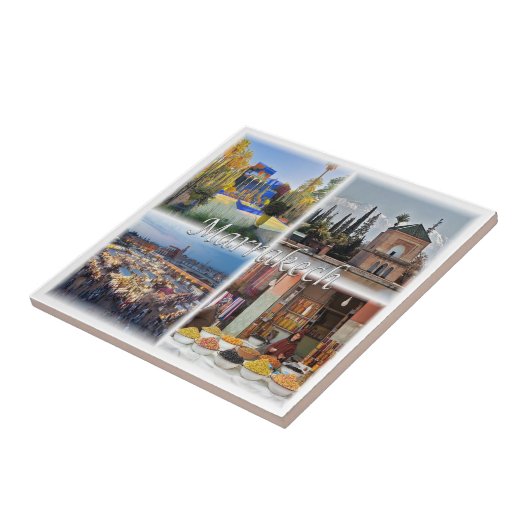 zMA017 MARRAKECHモザイク，モロッコ，アフリカ， タイル (側面)