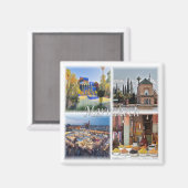 zMA017 MARRAKECH mosaic, Morocco，アフリカ，冷蔵庫 マグネット (正面/裏面)