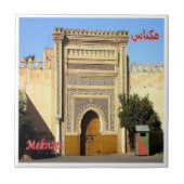 zMA024 MEKNTES，パレス王室の，モロッコ， タイル (正面)