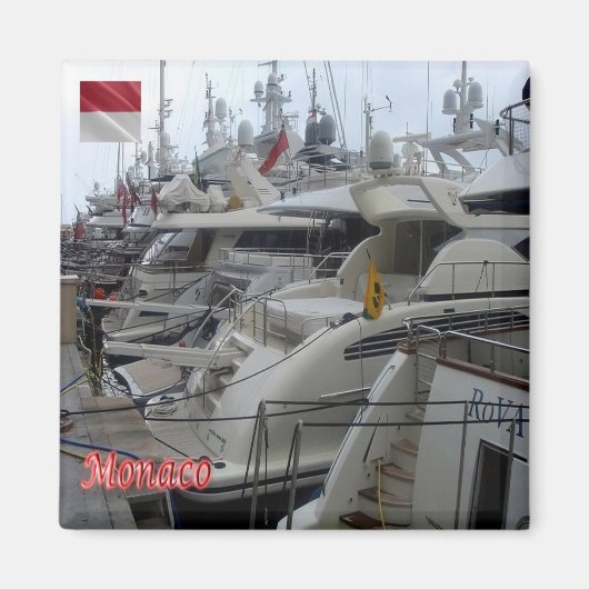 zMC003ヨットat MONACO,冷蔵庫 マグネット (正面)