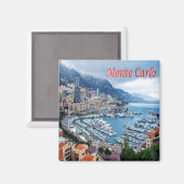zMC018 MONTE CARLO Panorama，モナコ，冷蔵庫 マグネット (正面/裏面)