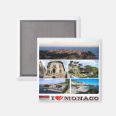 zMC033 MONACOコラージュ「I Love」、冷蔵庫 マグネット (正面/裏面)