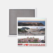 zMC034 MONACOコラージュ「I Love」、冷蔵庫 マグネット (正面/裏面)