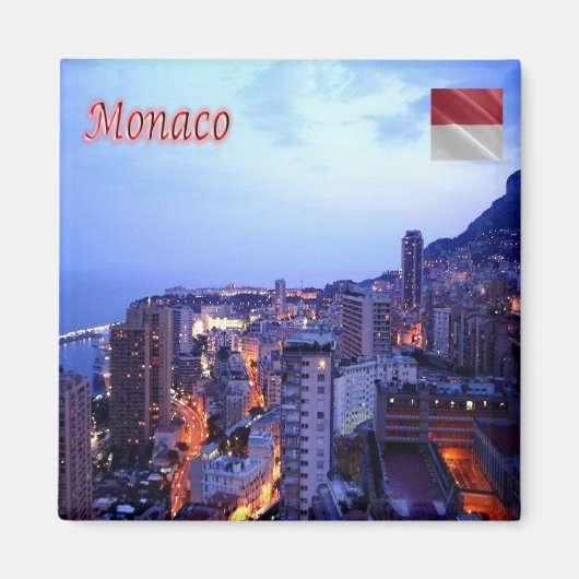 zMC039 MONACO BY NIGHT、冷蔵庫 マグネット (正面)