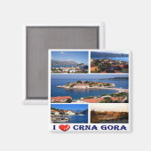 zME004 CRNA GORA, Montenegro, I Love,冷蔵庫 マグネット (正面/裏面)