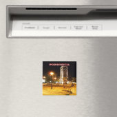 zME013 PODGORICA時計塔アットナイト，冷蔵庫 マグネット (インサイチュ (食洗機))