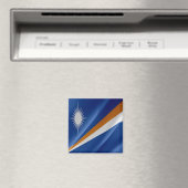 zMH002なびく国旗、マーシャル諸島 マグネット (インサイチュ (食洗機))