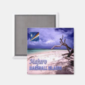 zMH004マジュロ、ローラビーチ、マーシャル、冷蔵庫 マグネット (正面/裏面)