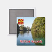 zMK007北マケドニア、パノラマ、冷蔵庫 マグネット (正面/裏面)