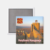 zMK009 OHRID SAMOIL'S FORTRESS,冷蔵庫 マグネット (正面/裏面)
