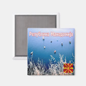 zMK010 Lake OHRID,北マケドニア,冷蔵庫 マグネット (正面/裏面)