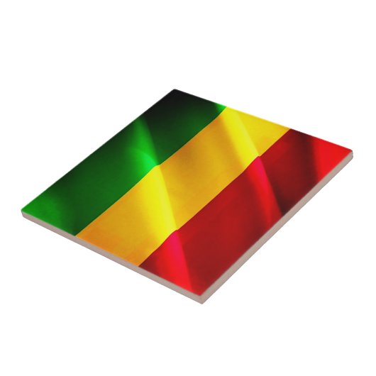 zML002 MALI,なびく国旗,アフリカ, タイル (側面)