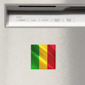zML002 MALI,なびく国旗,アフリカ,冷蔵庫 マグネット (インサイチュ (食洗機))