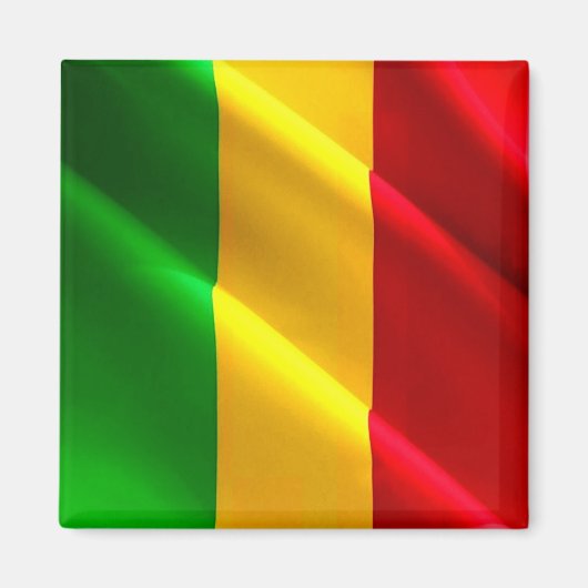 zML002 MALI,なびく国旗,アフリカ,冷蔵庫 マグネット (正面)