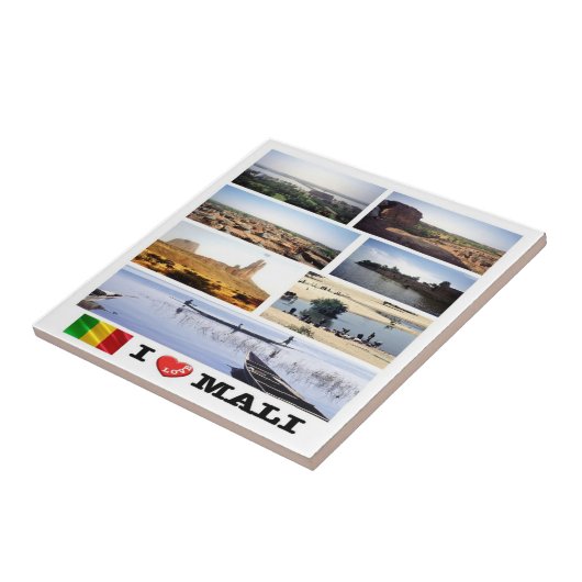 zML012 MALI I Love，モザイク，アフリカ， タイル (側面)