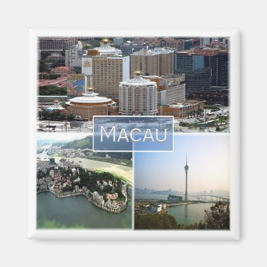 zMO004 MACAUまたはMACAO、アジア、冷蔵庫 マグネット (正面)