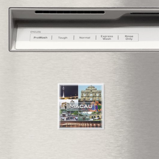 zMO005 MACAUまたはMACAO、アジア、冷蔵庫 マグネット (インサイチュ (食洗機))