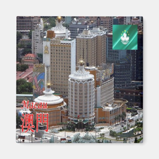 zMO008 LISBOA CASINO、マカオまたはマカオ、冷蔵庫 マグネット (正面)