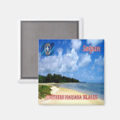 zMP004サイパン、北マリアナ諸島、冷蔵庫 マグネット (正面/裏面)