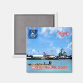 zMP005サイパン、北マリアナ諸島、冷蔵庫 マグネット (正面/裏面)