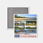 zMQ003 martinique, Mosaic, America,冷蔵庫 マグネット (正面/裏面)