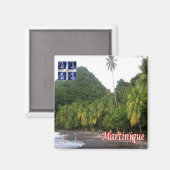 zMQ009 MARTINIQUE, Anse Ceron，ブラックサンドビーチ, マグネット (正面/裏面)